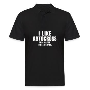 Drôle d’Autocross J’aime l’Autocross et trois personnes - Polo Homme - noir - Devant - Kai (181cm)