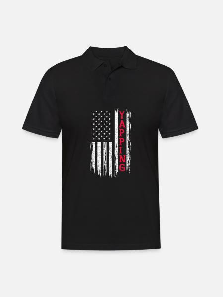 Lustiger Yapper Humor Amerika amerikanische Flagge - Männer Poloshirt - Schwarz