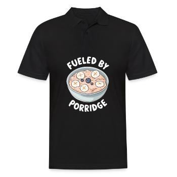 Lustiger Porridge Gesundes Essen Haferflocken Frühstück - Männer Poloshirt - Schwarz - Vorne - Kai (181cm)