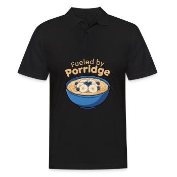 Lustiger Porridge Gesundes Essen Haferflocken Frühstück - Männer Poloshirt - Schwarz - Vorne - Kai (181cm)