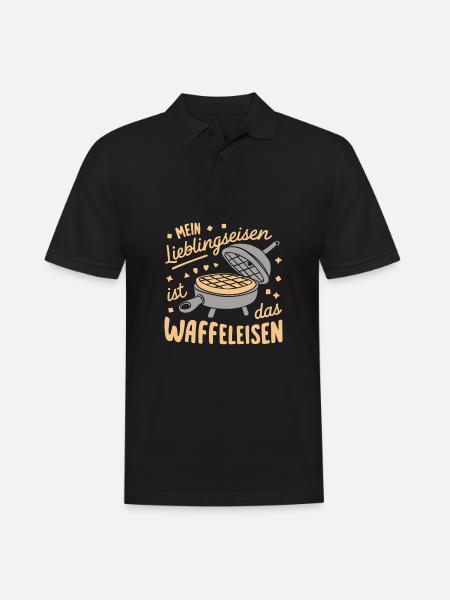 Funny pun waffles baking food - Men's Polo Shirt - black