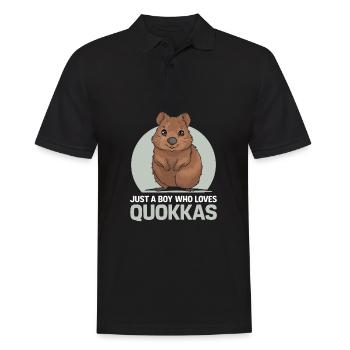 Animal drôle Quokka Australie Juste un garçon - Polo Homme - noir - Devant - Kai (181cm)