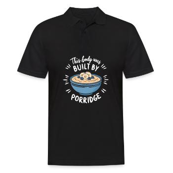 Lustiges Porridge Gesundes Essen Haferflocken Frühstück - Männer Poloshirt - Schwarz - Vorne - Kai (181cm)
