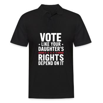 Votez comme si les droits de votre fille en dépendaient - Polo Homme - noir - Devant - Kai (181cm)