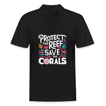 Protect the Reefs Save the Corals Ocean lover - Men's Polo Shirt - black - Front - Kai (181cm)