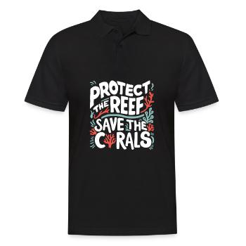 Protect the Reefs Save the Corals Ocean lover - Men's Polo Shirt - black - Front - Kai (181cm)