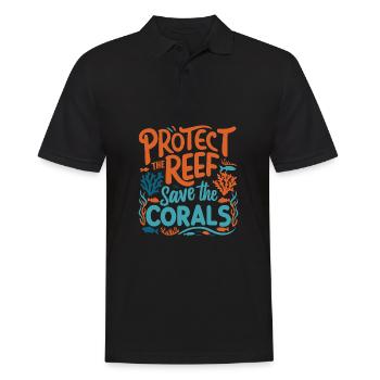 Protect the Reefs Save the Corals Ocean lover - Men's Polo Shirt - black - Front - Kai (181cm)