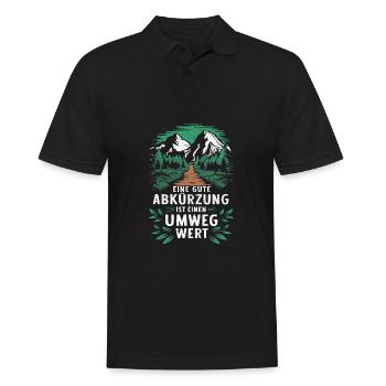 Lustiger Wanderer und Bergsteiger Spruch Abkürzung - Männer Poloshirt - Schwarz - Vorne - Kai (181cm)