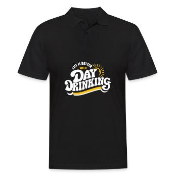 La vie est meilleure avec Day Drinking Funny Alcohol - Polo Homme - noir - Devant - Kai (181cm)