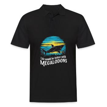 La vie serait meilleure avec Megalodon Funny Shark - Polo Homme - noir - Devant - Kai (181cm)