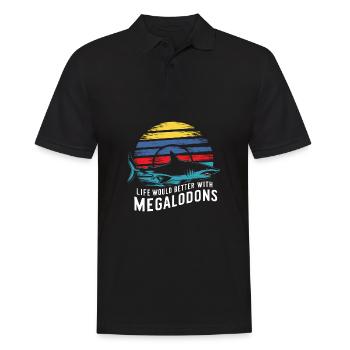 La vie serait meilleure avec Megalodon Funny Shark - Polo Homme - noir - Devant - Kai (181cm)