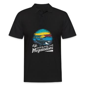 La vie serait meilleure avec Megalodon Funny Shark - Polo Homme - noir - Devant - Kai (181cm)