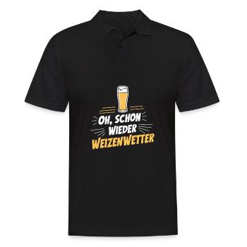 Lustiger Spruch Weizenbier Sommer Sonne Garten - Männer Poloshirt - Schwarz - Vorne - Kai (181cm)
