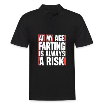 In meinem Alter Furzen ist immer ein Risiko Alter Fürze - Männer Poloshirt - Schwarz - Vorne - Kai (181cm)