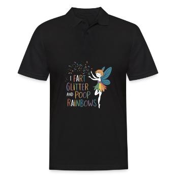 Ich furze Glitzer und Kacke Regenbogen lustige Fee - Männer Poloshirt - Schwarz - Vorne - Kai (181cm)