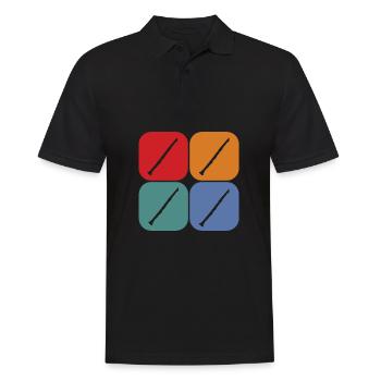 Vintage coucher de soleil clarinette instrument clarinette musique - Polo Homme - noir - Devant - Kai (181cm)