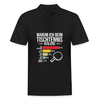 Drôle de tennis de table disant pourquoi je perds - Polo Homme - noir - Devant - Kai (181cm)