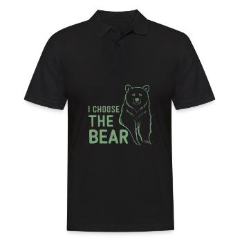 Ich wähle den Bären im Wald Sarkastische Feministin - Männer Poloshirt - Schwarz - Vorne - Kai (181cm)