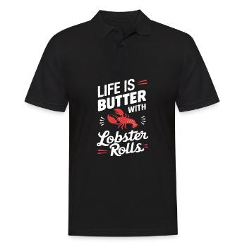 Drôle de rouleau de homard Pun fruits de mer Maine Gourmand - Polo Homme - noir - Devant - Kai (181cm)