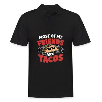 Humour sarcastique des tacos Tous mes amis sont des tacos - Polo Homme - noir - Devant - Kai (181cm)