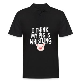 I think my Pig is Whistling Deutsch Denglisch Spri - Männer Poloshirt - Schwarz - Vorne - Kai (181cm)