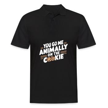 You go me animally on the cookie Deutsch Denglisch - Männer Poloshirt - Schwarz - Vorne - Kai (181cm)