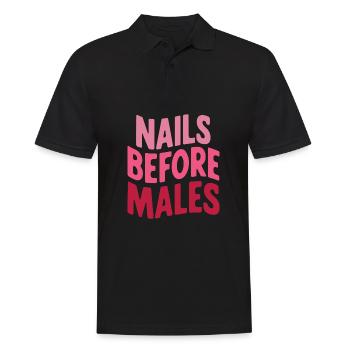 Nail before Males Nail Tech Nail Tech esthéticienne J - Polo Homme - noir - Devant - Kai (181cm)
