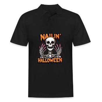 Nailin Halloween Nail Tech Esthéticienne Nail Tech - Polo Homme - noir - Devant - Kai (181cm)
