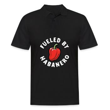 Angetrieben von Habanero Würziges Essen Pfeffer Fan Jungen Mädchen - Männer Poloshirt - Schwarz - Vorne - Kai (181cm)