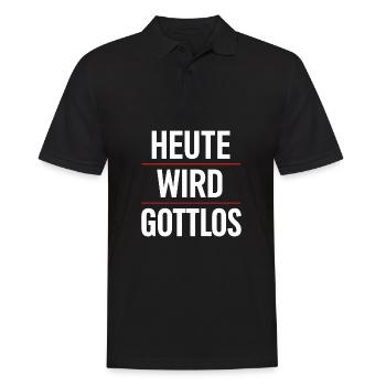 Heute wird gottlos gesoffen Lustig Alkohol Bier - Männer Poloshirt - Schwarz - Vorne - Kai (181cm)