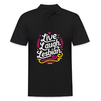 Live Laugh Lesbian Lesbian Pride LGBTQ+ Pride Mont - Polo Homme - noir - Devant - Kai (181cm)