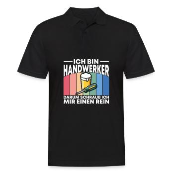Ich bin Handwerker darum schraub ich mir einen rei - Männer Poloshirt - Schwarz - Vorne - Kai (181cm)