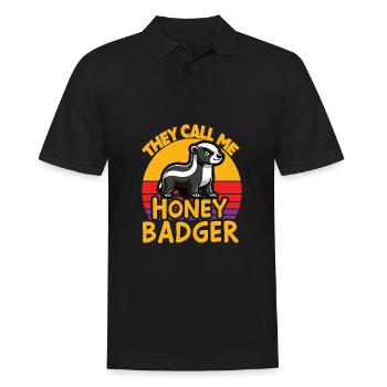 Drôle de blaireau à miel Ils m’appellent Honey Badger en disant - Polo Homme - noir - Devant - Kai (181cm)