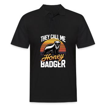 Drôle de blaireau à miel Ils m’appellent Honey Badger en disant - Polo Homme - noir - Devant - Kai (181cm)