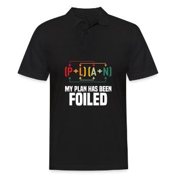 Mon plan a été déjoué Drôle de professeur de mathématiques Pun Sci - Polo Homme - noir - Devant - Kai (181cm)