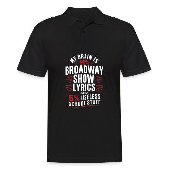 Mon cerveau est à 95% Paroles de spectacles de Broadway 5% Us - Polo Homme - noir - Devant - Kai (181cm)