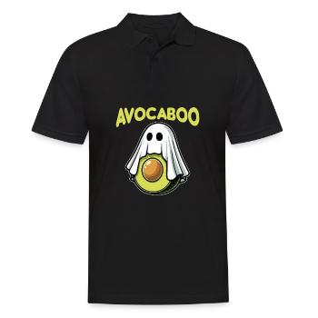 Avocaboo Lustige Avocado Halloween Kostüm Ghost Boo - Männer Poloshirt - Schwarz - Vorne - Kai (181cm)