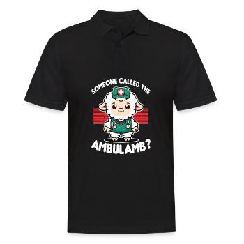 Ambulamb Lamm Schaf Krankenschwester Krankenwagen Arzt Paramed - Männer Poloshirt - Schwarz - Vorne - Kai (181cm)