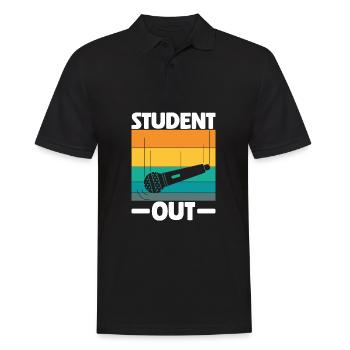Student Out Mic Drop Abschluss im Ruhestand - Männer Poloshirt - Schwarz - Vorne - Kai (181cm)