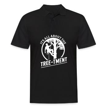 Tout tourne autour de l’arbre Funny Arborist Pun - Polo Homme - noir - Devant - Kai (181cm)