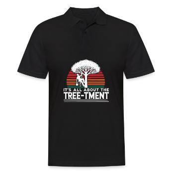 Tout tourne autour de l’arbre Funny Arborist Pun - Polo Homme - noir - Devant - Kai (181cm)