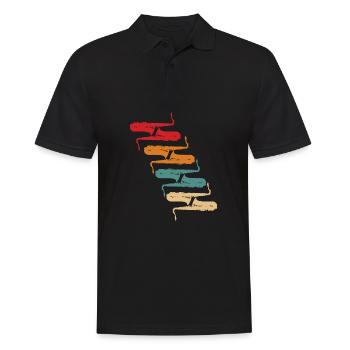 Vintage Saxophone Instrument Saxophonist Music - Polo Homme - noir - Devant - Kai (181cm)