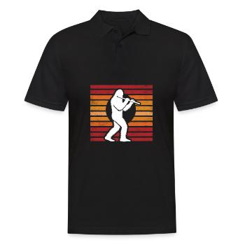 Flûte traversière Sasquatch Bigfoot Sunset Vintage - Polo Homme - noir - Devant - Kai (181cm)