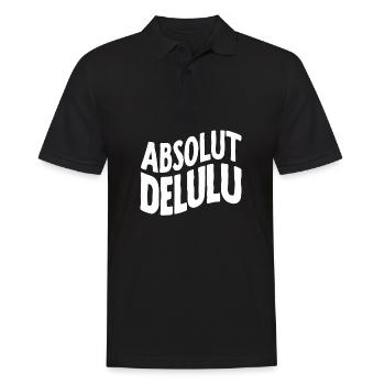 Absolut Delulu Lustiger Spruch Verwirrt Denglisch - Männer Poloshirt - Schwarz - Vorne - Kai (181cm)