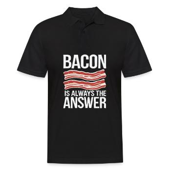 Bacon is Always the answer Funny Pork Meat Lover - Men's Polo Shirt - black - Front - Kai (181cm)