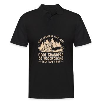 Manche Opas machen ein Nickerchen Coole Opas machen Holzarbeiteni - Männer Poloshirt - Schwarz - Vorne - Kai (181cm)