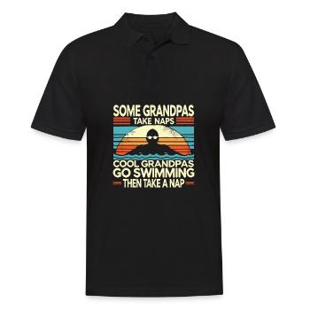 Manche Opas machen ein Nickerchen Coole Opas gehen Schwimmen - Männer Poloshirt - Schwarz - Vorne - Kai (181cm)