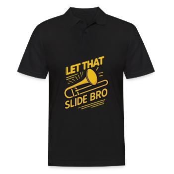 Que Slide Bro Drôle Trombone Dire Musicien - Polo Homme - noir - Devant - Kai (181cm)