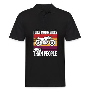J’aime les motos plus que les gens Moto drôle - Polo Homme - noir - Devant - Kai (181cm)