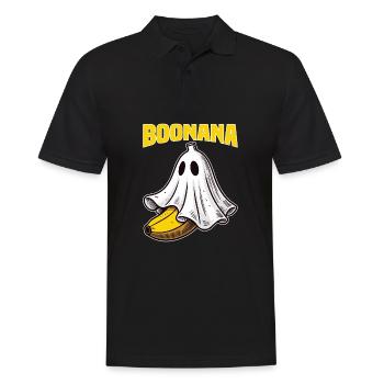 Boonana Lustige Banane Halloween Kostüm Ghost Boo S - Männer Poloshirt - Schwarz - Vorne - Kai (181cm)